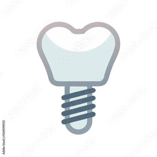 Simple illustration icon of an implant. Regular checkup. Dentist. Health. Tooth. Dentist. Tooth decay, tooth brushing. Orthodontics. Teeth. Bolts.