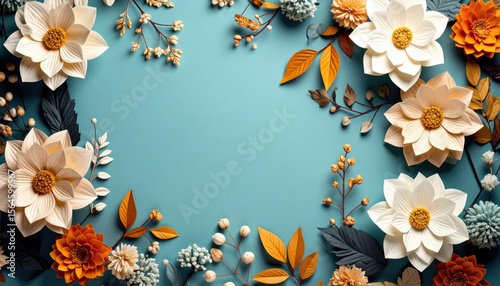 Floral arrangement display studio decorative art creative space aerial view nature aesthetics
