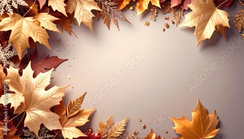 Autumn leaves arrangement nature scene decorative content warm environment aesthetic viewpoint seasonal concept