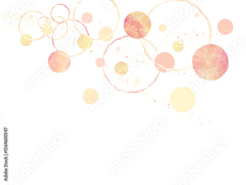 暖かい色の抽象的な丸の背景イラスト
