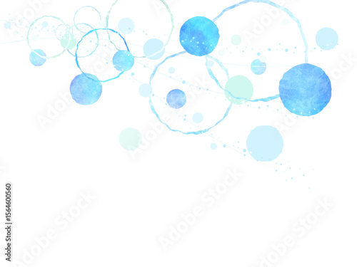 青色の抽象的な丸の背景イラスト