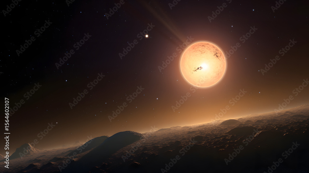 Fototapeta premium A planet-sized artificial structure orbiting a brigh