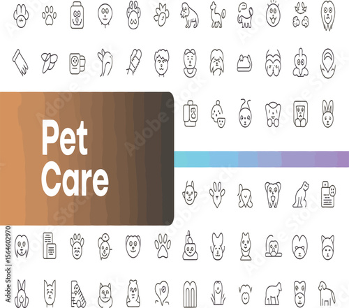 Pet care graphic offers a wide range of design elements ideal for branding, logo creation, or a variety of animal-themed creative endeavors.