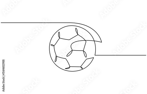 Football ball one line art. Continuous line drawing of soccer ball, sport, running, ball sports, activity, athlete, game,Football ball one line art. Continuous line drawing of soccer ball, Black and