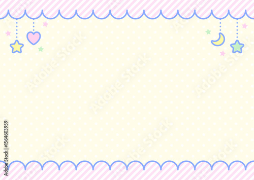 かわいいファンシー背景フレームイラスト