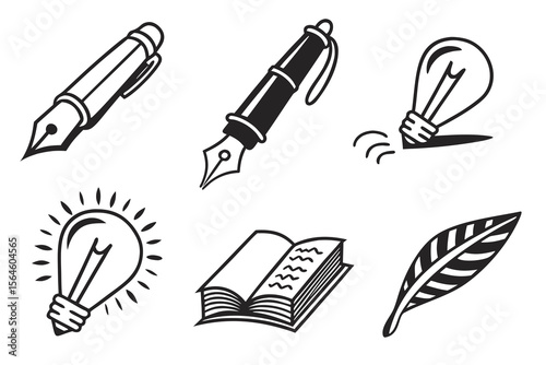 set of vector drawing icons