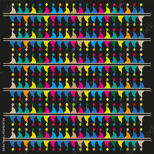 Colorful stripe pattern. CMYK halftone dots. Vibrant abstract background. Vector modern texture.