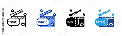 Movie Night icon sheet multiple style collection