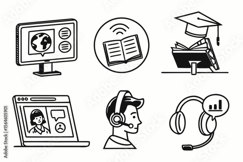 set of icons for mobile phones
