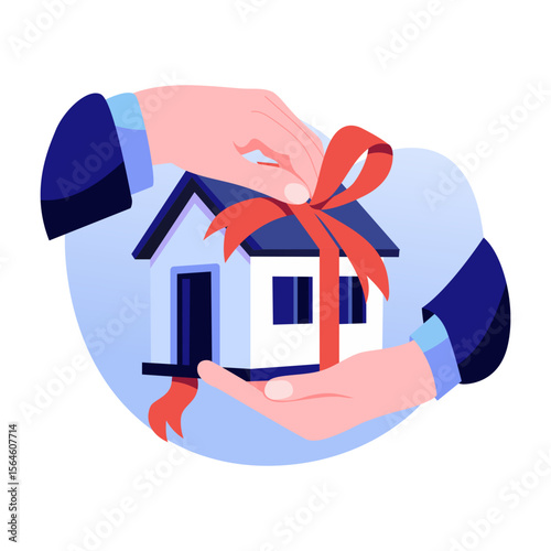 A flat style illustration showing new home