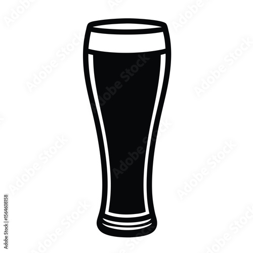 Tall slim beer-glass icon vector on white background