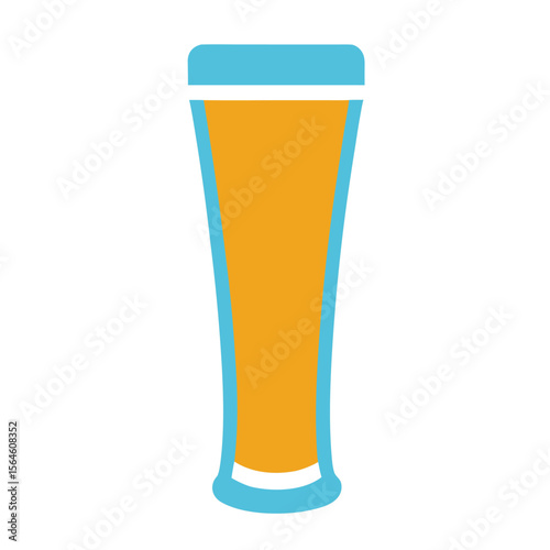 Tall slim beer glass icon vector on white