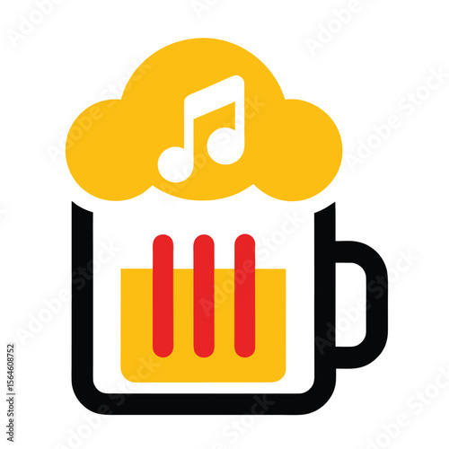 Beer with music note party beer icon vector