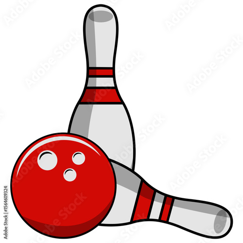 Bowling Ball And Pins