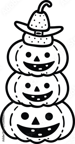 hand drawn vector illustration of a snowman
