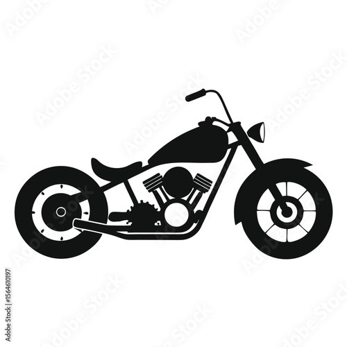 Motorcycle vector illustration showing a sporty motorbike with chrome details and wheels isolated on white background