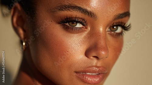 Close-up Portrait of a Model with Wispy Hair and Beautiful Skin