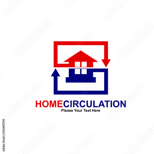 A modern logo depicting a house with circulating arrows, representing home systems, flow, or real estate concepts.