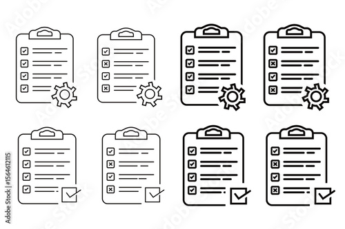 Icon tablet with paper clip. Symbol for check or task tracker. Coach's tactical board. Register or terms of reference.