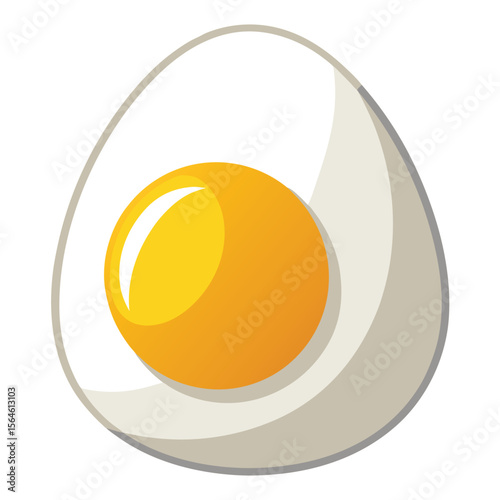 A hard-boiled egg, perfectly cooked and peeled, on a clean white background, for healthy snacks or breakfast