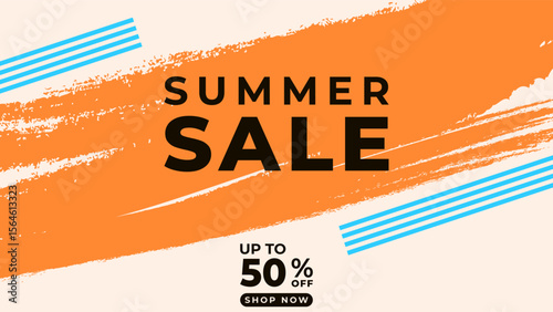 SUMMER SALE OFFERS AND PROMOTION 50 PERCENT OFF. TEMPLATE BANNER DESIGN.COLORFUL FLAT BACKGROUND VECTOR. GOOD FOR SOCIAL MEDIA POST, COVER , POSTER 