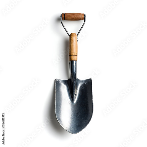 Professional image of shovel on a pure white background. meet standards for commercial use and design projects.