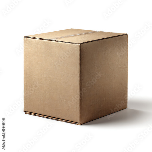 Professional image of shipping box on a pure white background. meet standards for commercial use and design projects.