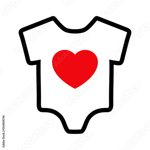Logo mono de bebé con líneas con corazón 