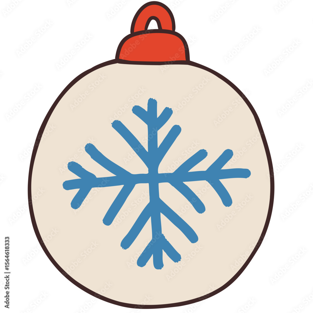 Fototapeta premium Christmas ball hand drawn illustration