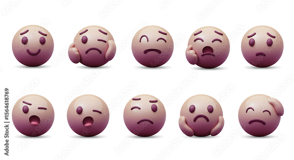 Naklejka premium set of easter eggs with faces