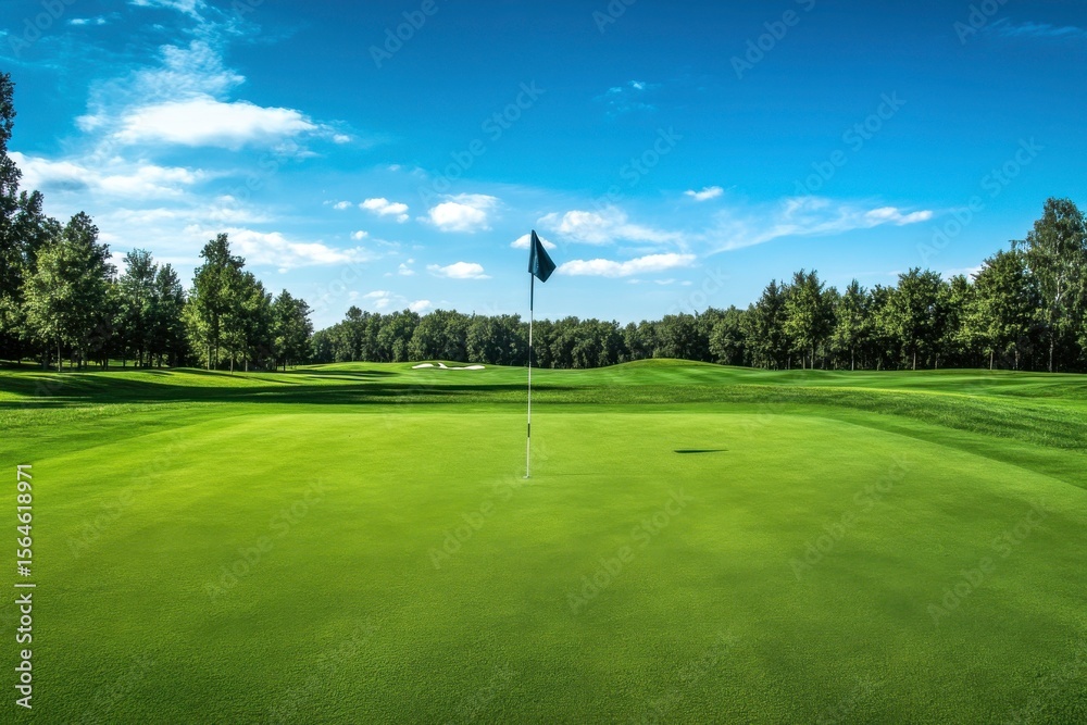 Obraz premium golf course with flag