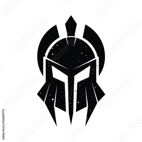 Spartan helmet warrior gladiator armor silhouette vector illustration