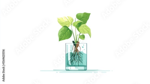 Wallpaper Mural Vibrant plant in a glass vase Torontodigital.ca