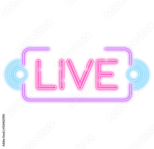 Neon Live Signboard illustration