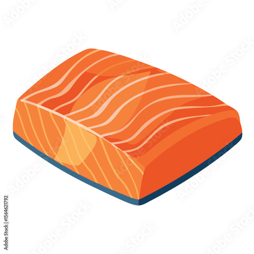 A fresh salmon fillet, rich in color, isolated on a clean white background, perfect for healthy and gourmet recipes