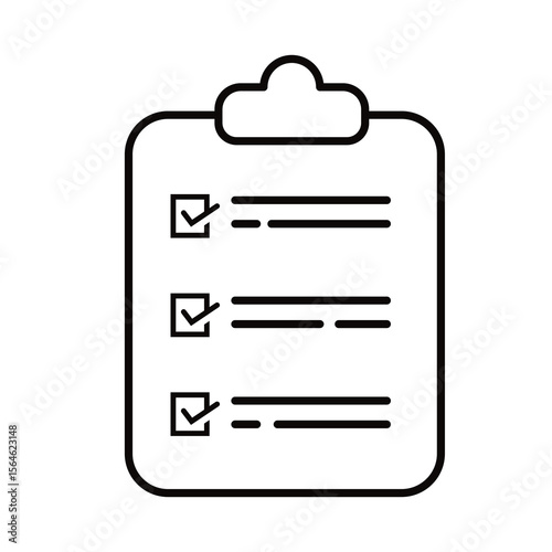 Icon tablet with paper clip. Symbol for check or task tracker. Coach's tactical board. Register or terms of reference.