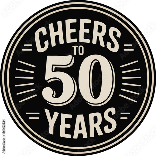 Cheers to 50 Years Celebration transparent isolated vector
