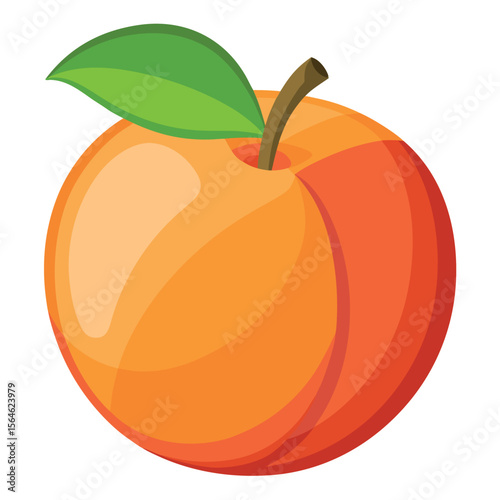 A ripe peach, fuzzy and sweet, on a clean white background, perfect for fresh fruit and healthy dessert concepts