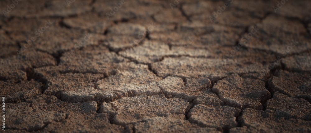 Fototapeta premium Cracked Dry Clay Surface with Deep Fissures and Earthy Desert Texture
