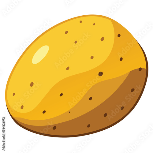 A single potato, earthy and versatile, isolated on a white background, symbolizing fresh produce and staple food