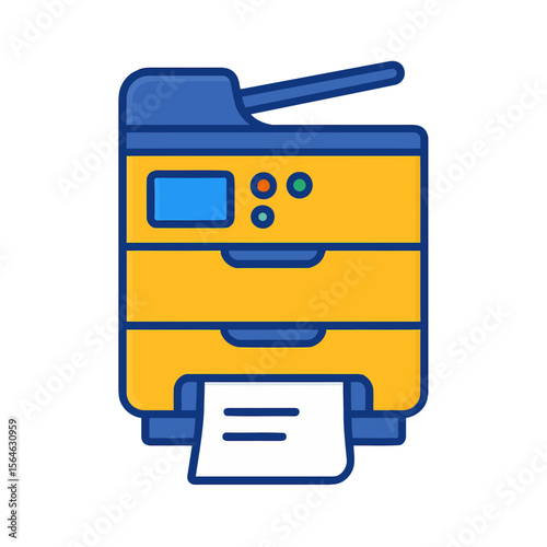 High-Quality Vector Illustration of a Multifunction Printer Perfect for Office Documents, Presentations, and Business Designs