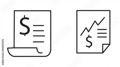 Fiscal Year Icons - Classic Line Series, vector illustrator