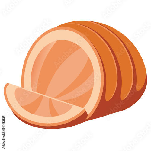 A turkey breast slice, lean and tender, on a clean white background, ideal for healthy eating and sandwiches