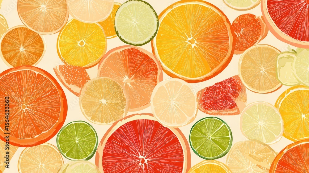 Obraz premium Citrus fruit slices pattern