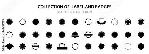 Element design collection for label and logo. Badges set in flat style. logos, stamps decorative design elements  Vector illustration