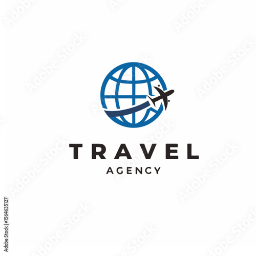 Travel Agency Globe Airplane Logo