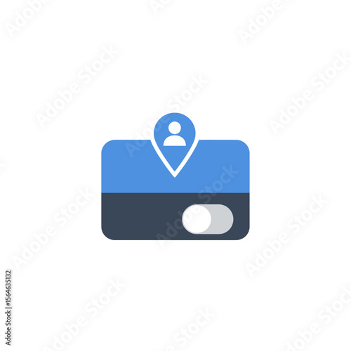 Modern User Interface Design Featuring Location Pin and Toggle Switch.