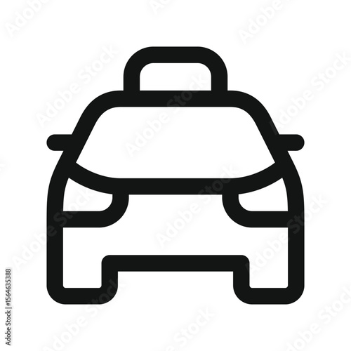 Taxi UI icon, cab simple line user interface vector symbol with editable stroke