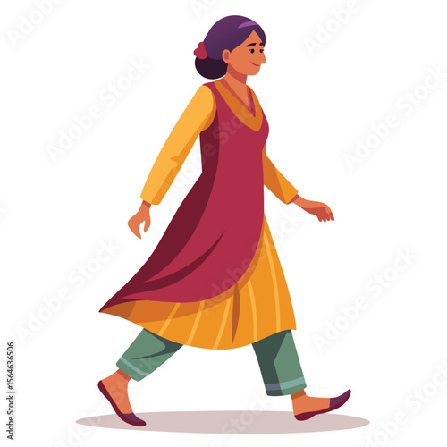 A woman in traditional Peshawari chappal sandals and a festive outfit, highlighting authentic regional style and comfort