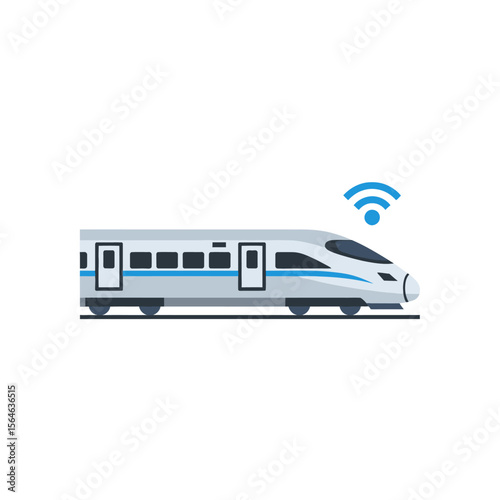 High Speed Train with Wireless Connectivity Icon.